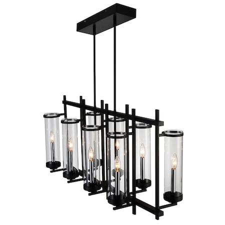 Cwi Lighting Sierra 8 Light Up Chandelier With Black Finish 9827P38-8-RC-101